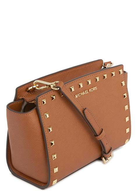 michael kors selma satchel brown|mk brown bag.